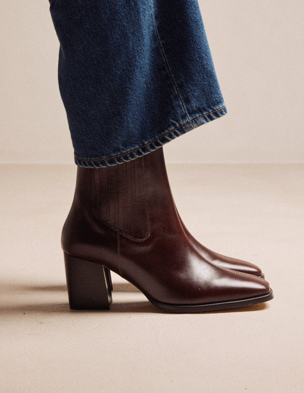 Bottines à talons Divo - Cuir marron