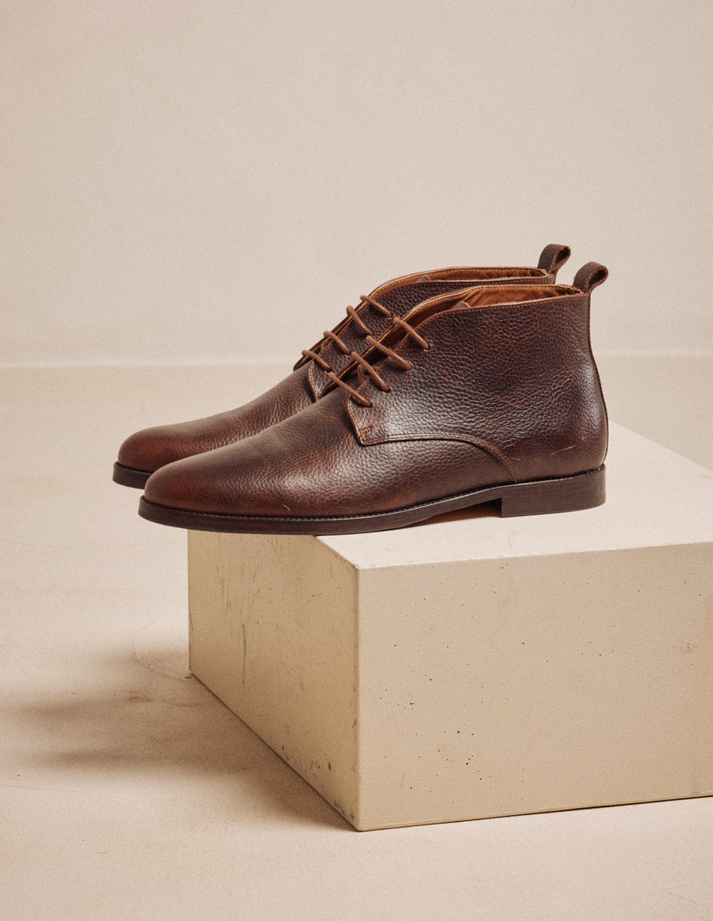 Bottines Jérome - Cuir pull-up grainé marron