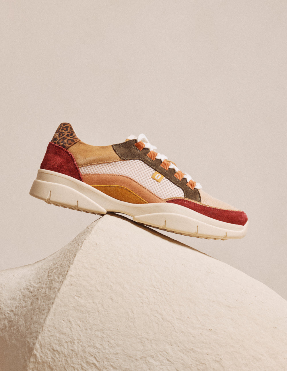 Baskets basses Laura - Bordeaux crème kaki