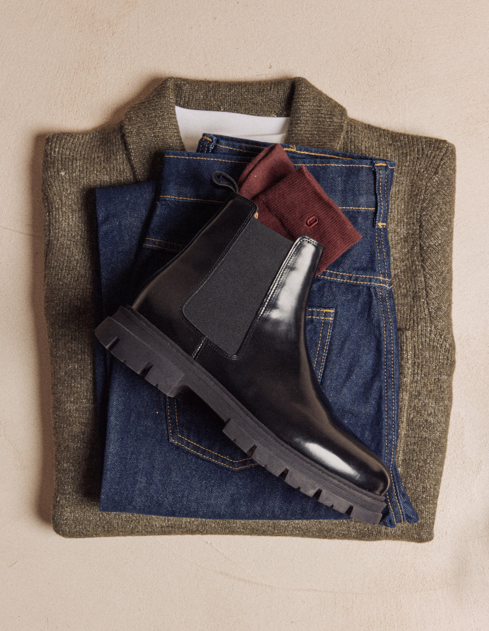 Bottines Liam - Cuir box noir