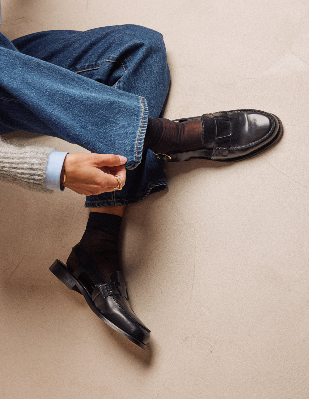 Mocassins Mangsa - Cuir box noir