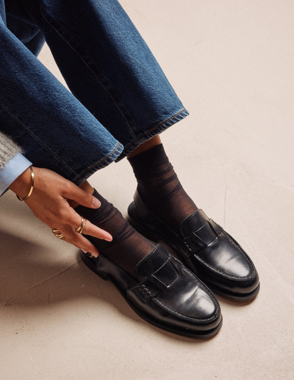 Mocassins Mangsa - Cuir box noir