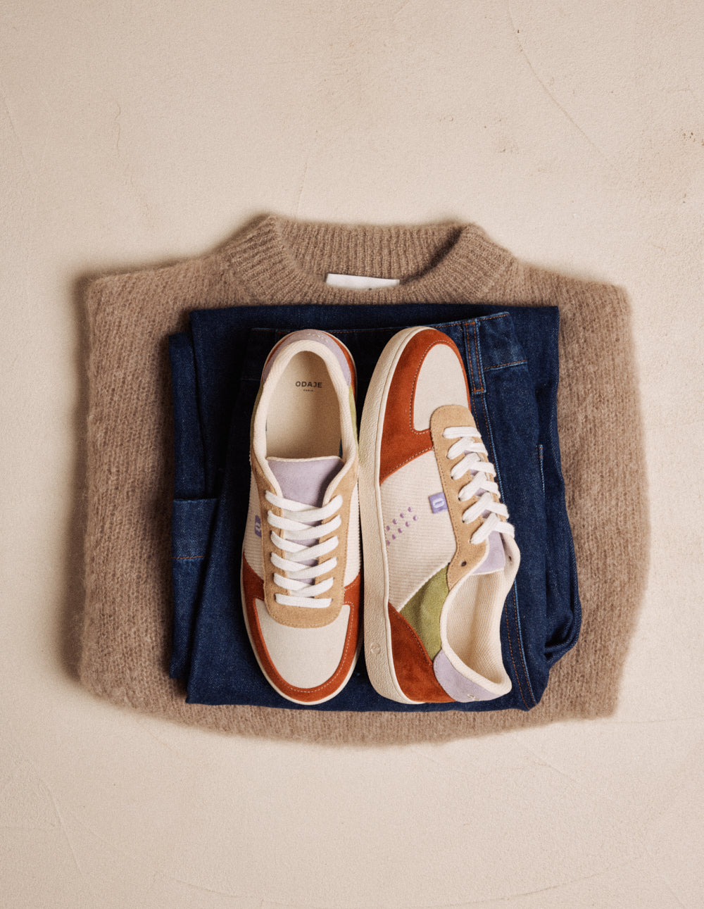 Baskets basses Marie - Brique écru beige