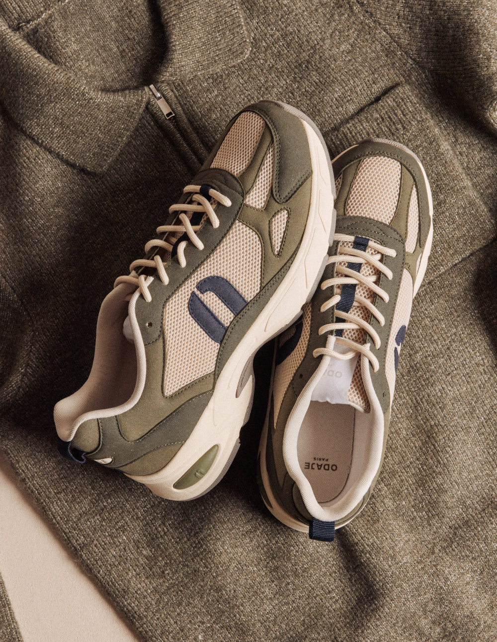 Baskets basses Max - Kaki écru