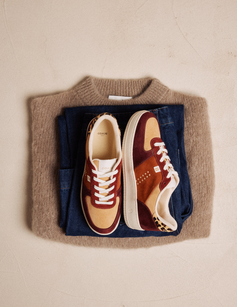 Baskets basses Maxence F - Bordeaux beige