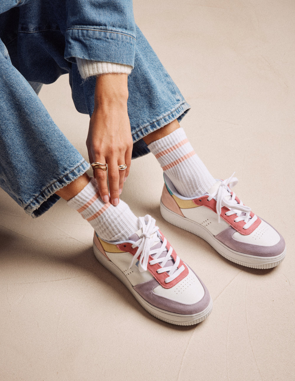 Baskets basses Maxence F - Lilas blanc rose