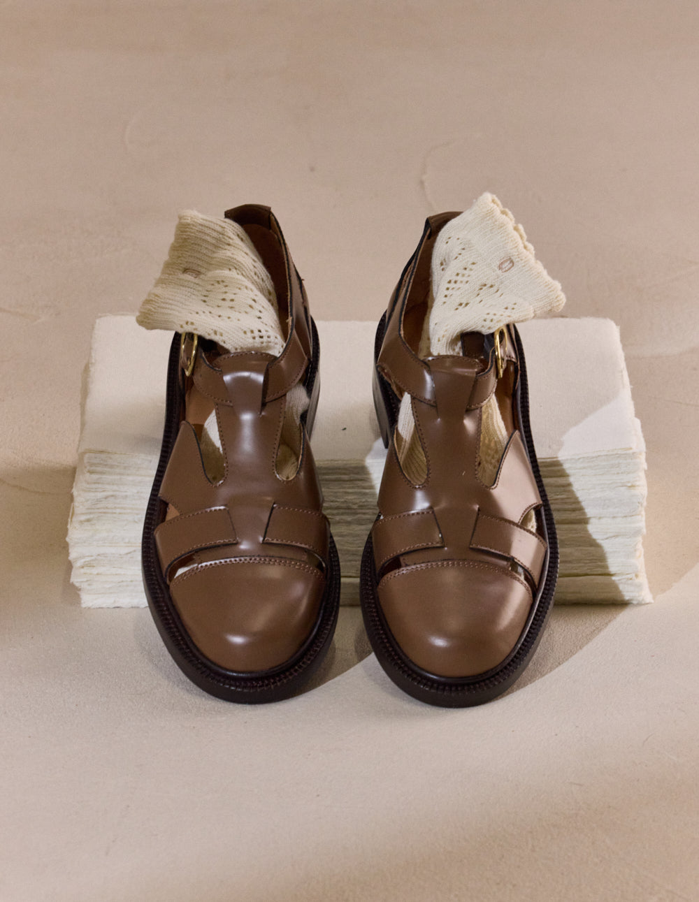 Temi Derbies - Mocha Box Leather