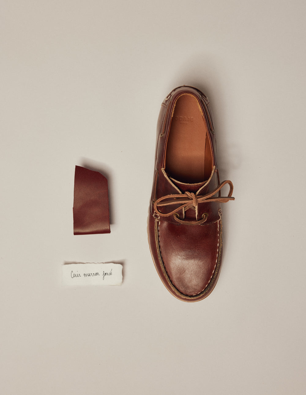 Chaussures Bateau Tom - Cuir marron foncé