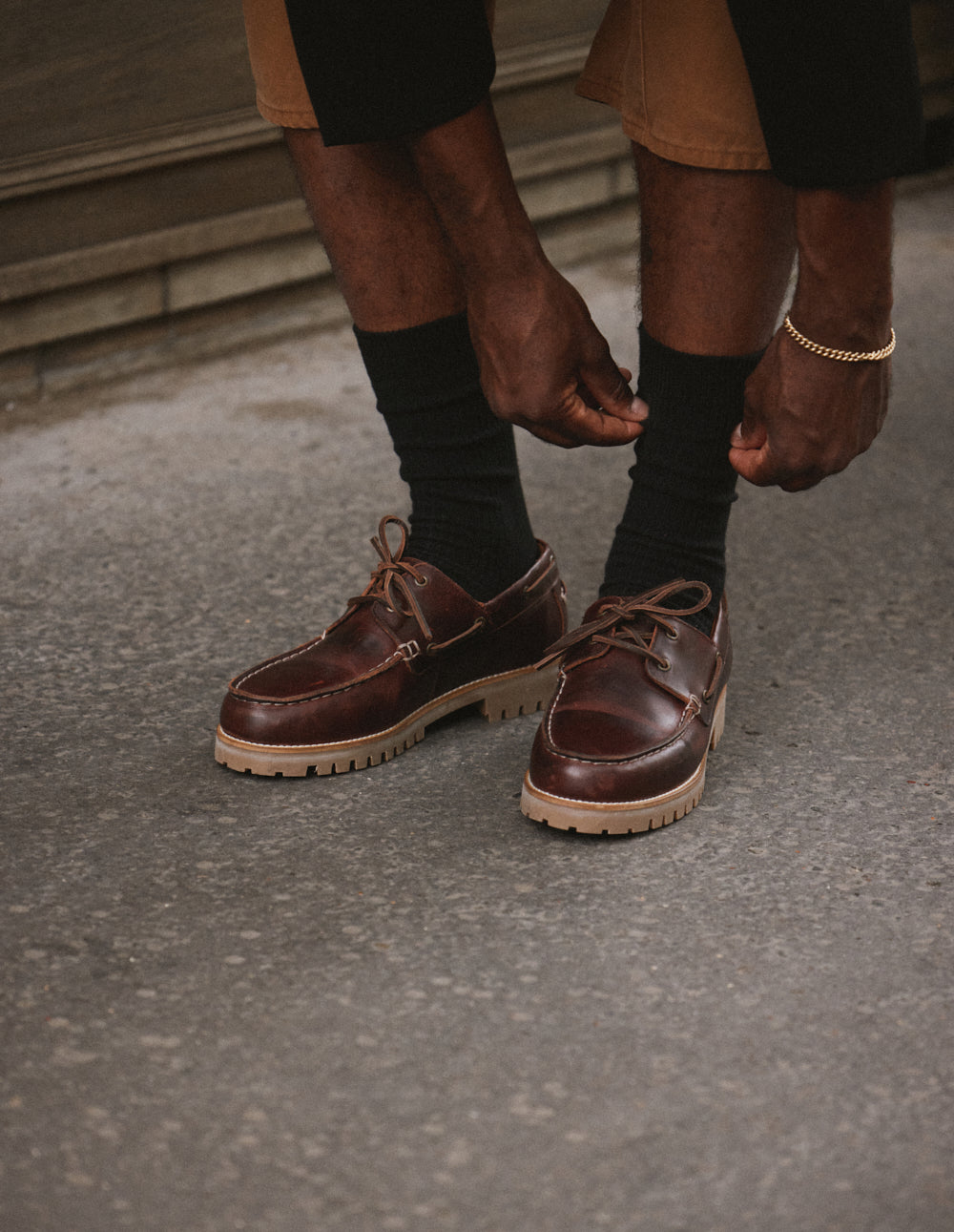 Chaussures Bateau Tom - Cuir marron foncé