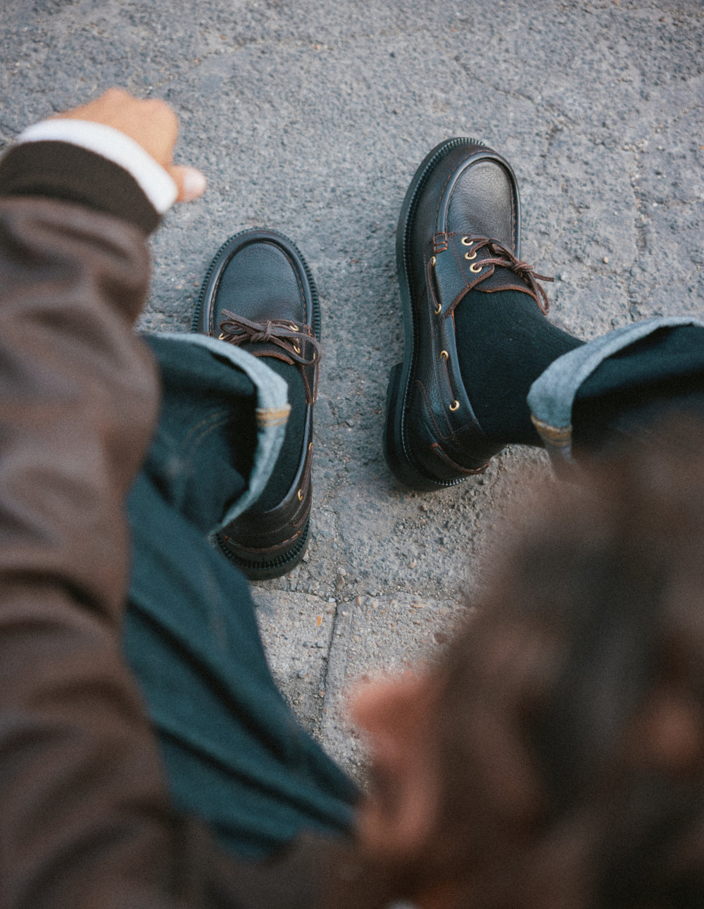 Tonki Boat Shoes - Brown Grained Leather