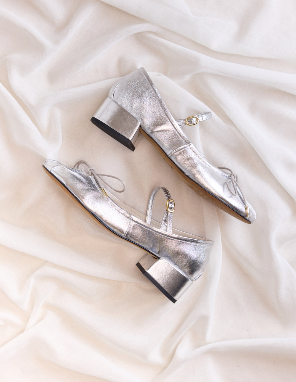 Tovia Pumps - Silver Leather