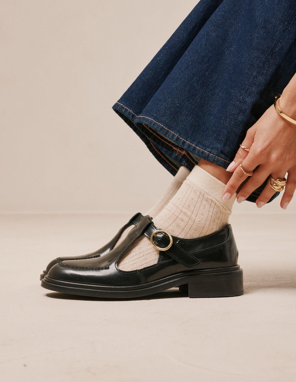 Tyria Derbies - Black Box Leather