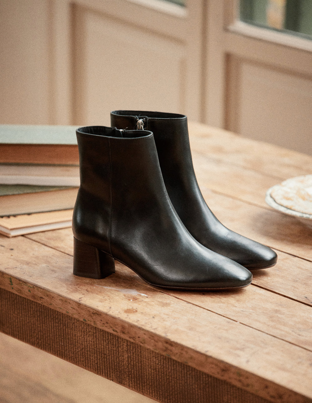 Bottines à talons Volma - Cuir noir