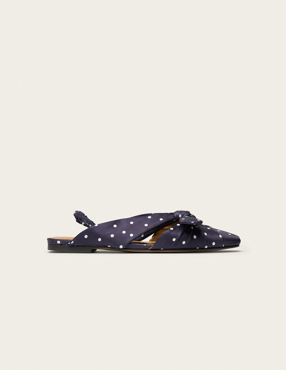 Yana Sandals - Navy Polka Dots