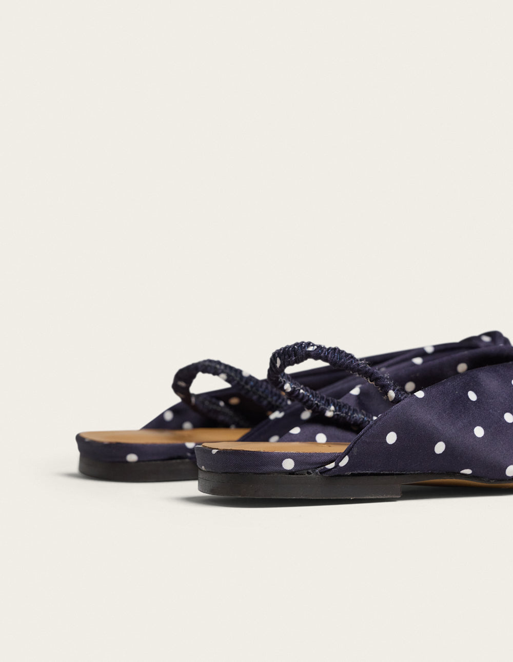 Yana Sandals - Navy Polka Dots
