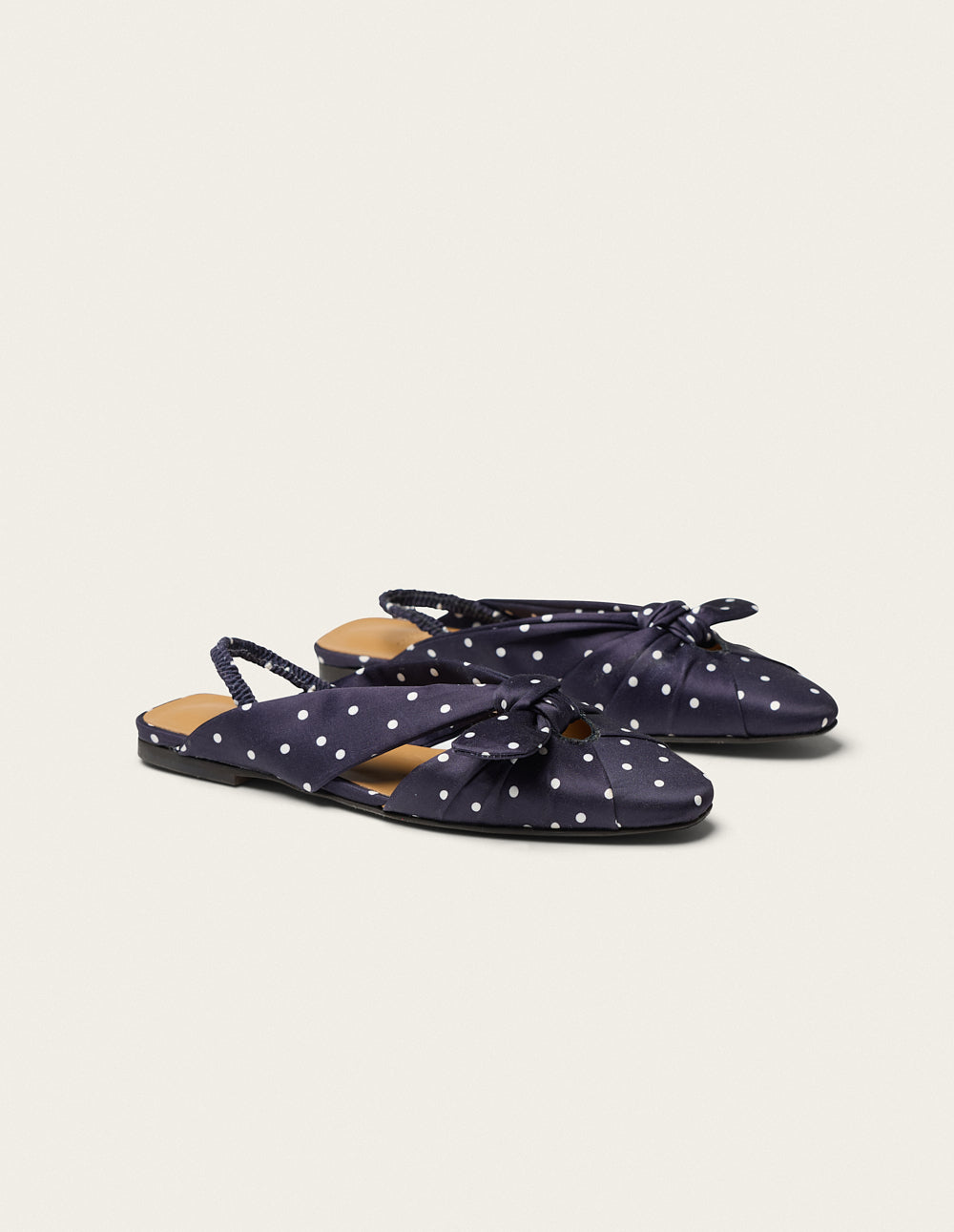Yana Sandals - Navy Polka Dots