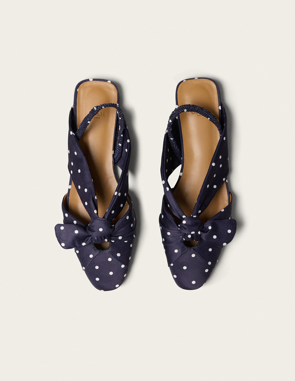 Yana Sandals - Navy Polka Dots