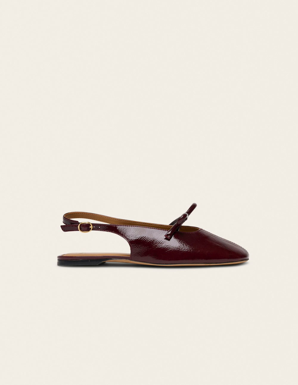 Ballerines Yuna - Cuir plissé verni bordeaux