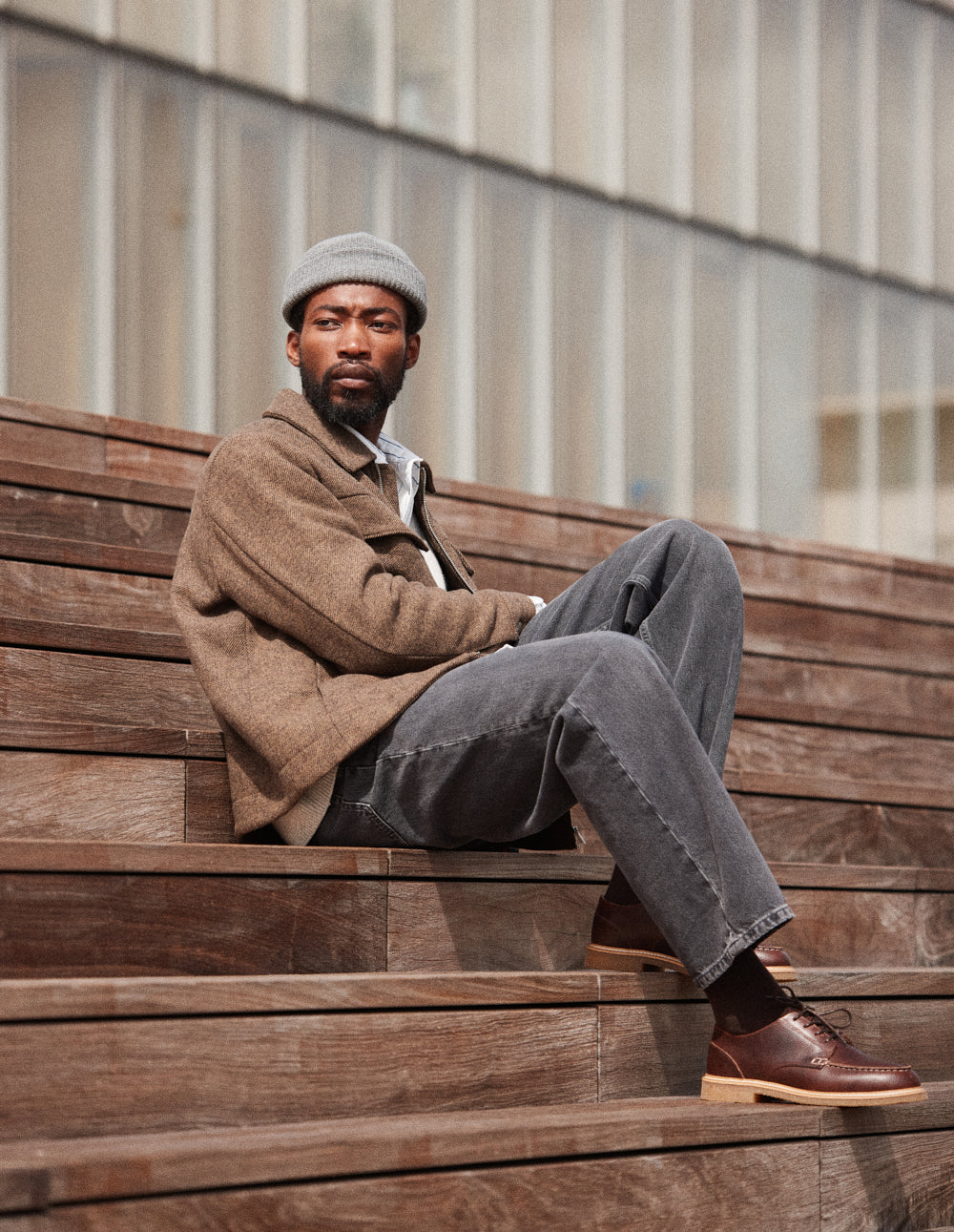 Derbies Alwin - Cuir pull-up grainé marron