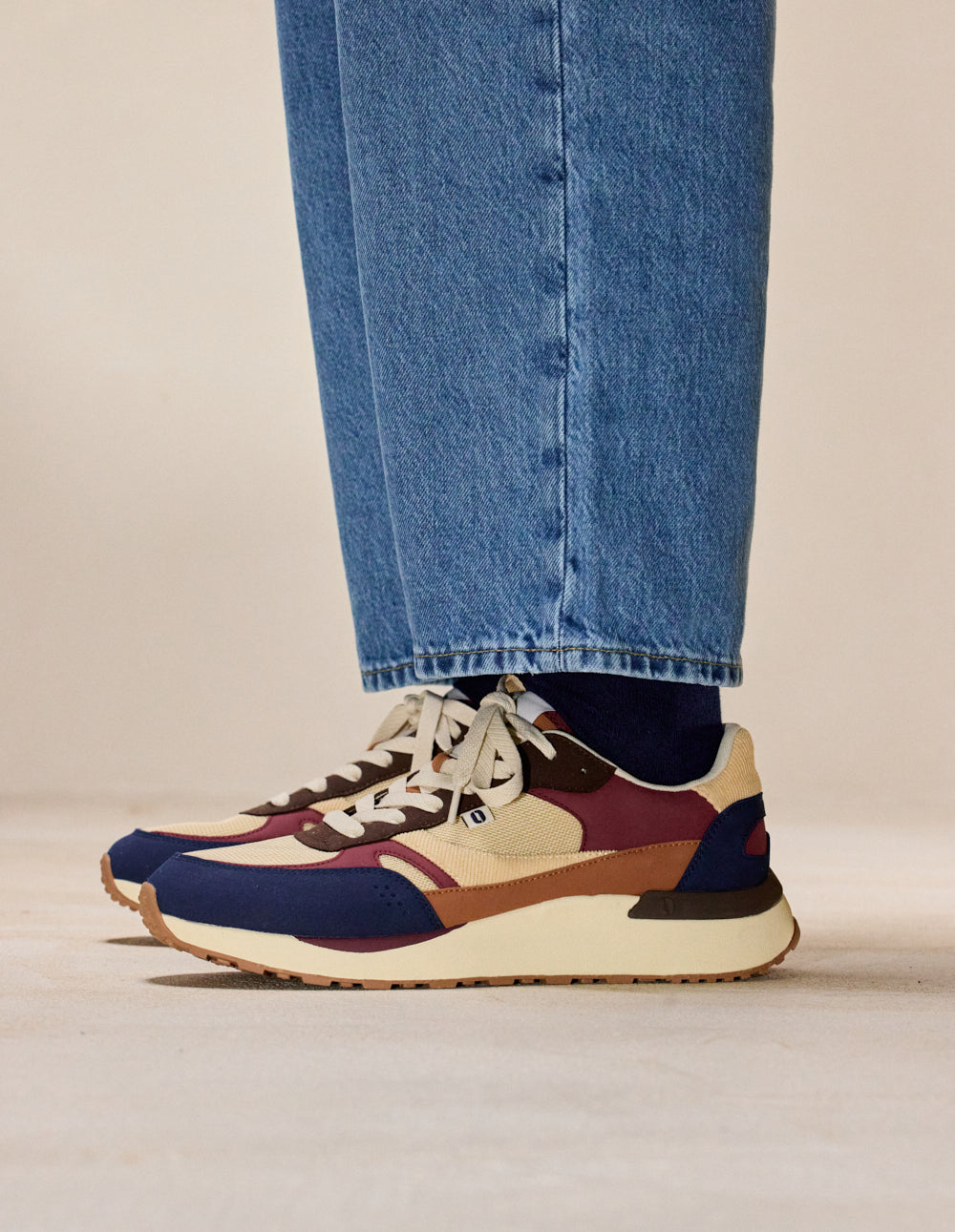 Anael low-top trainers - Burgundy ecru blue