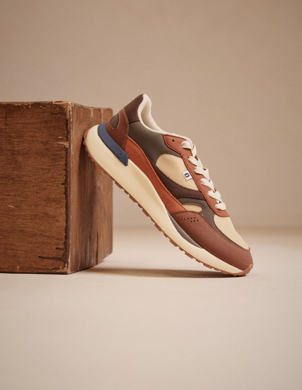 Baskets basses Anael - Marron kaki écru