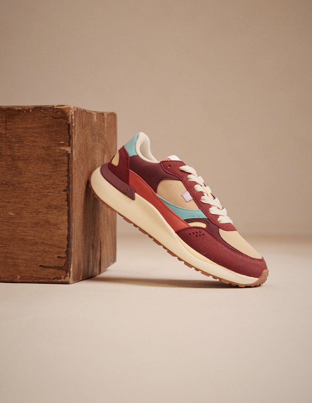 Baskets basses Anaelle - Bordeaux prune beige