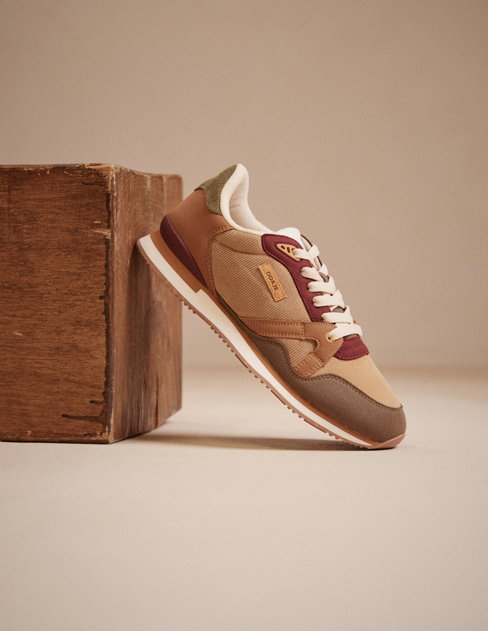 Baskets basses André - Kaki beige marron clair