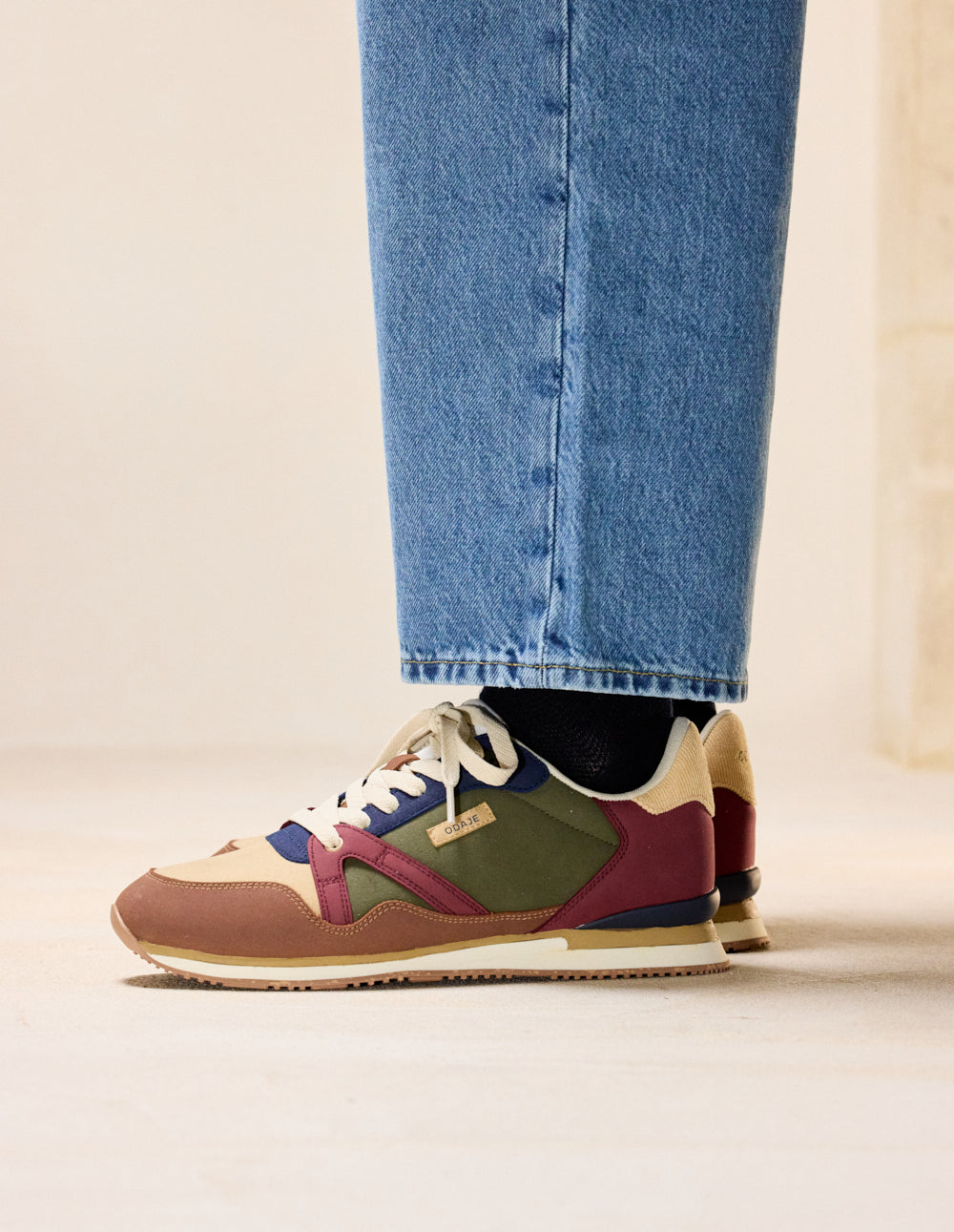 André low trainers - Navy taupe brown