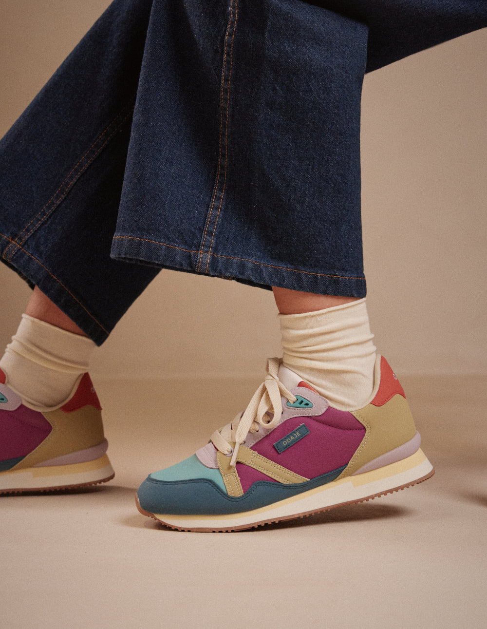 Baskets basses Andrée - Bleu vert d'eau lilas