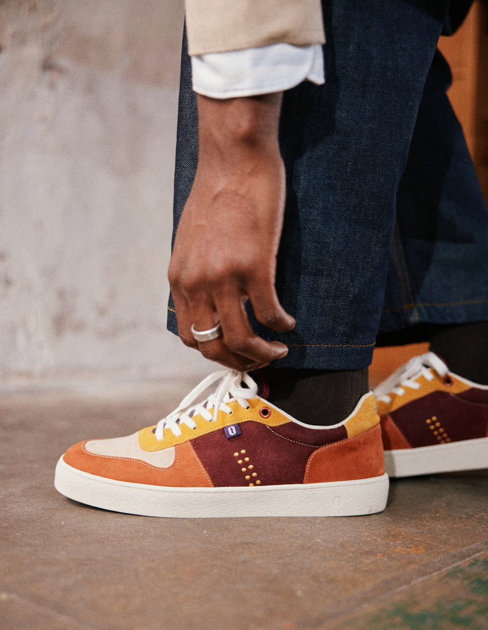 Arthur low-top trainers - Taupe mustard brick