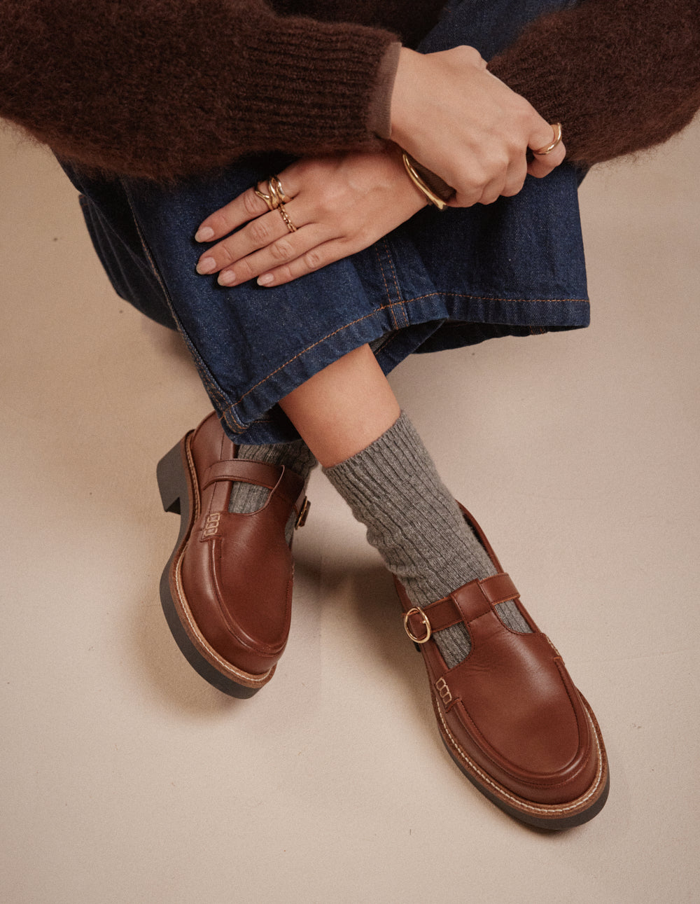 Derbies Carmen - Cuir marron