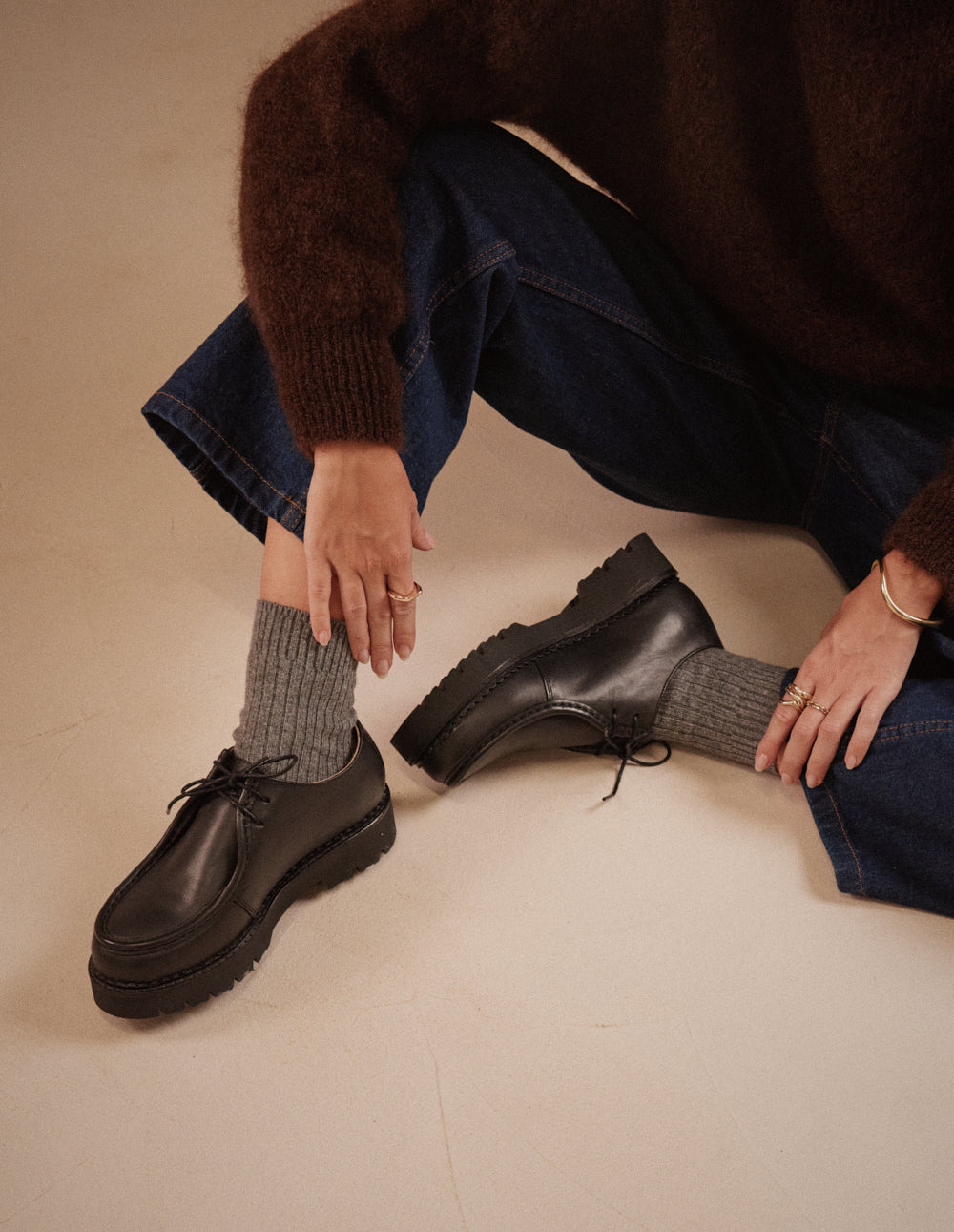 Derbies Deborah - Cuir noir