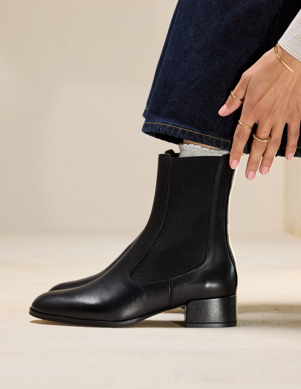 Bottines Delina - Cuir noir