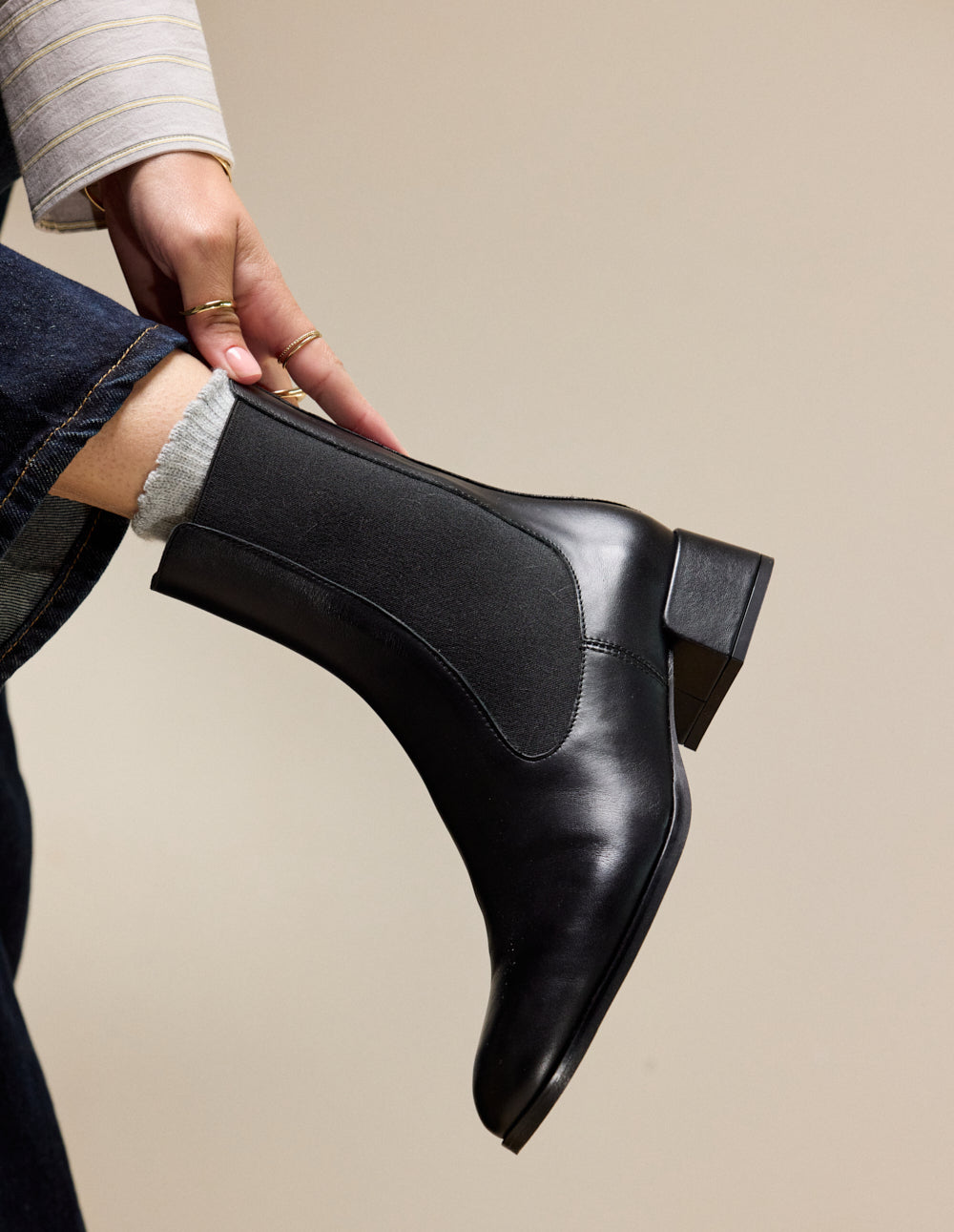 Delina ankle boots - Black leather