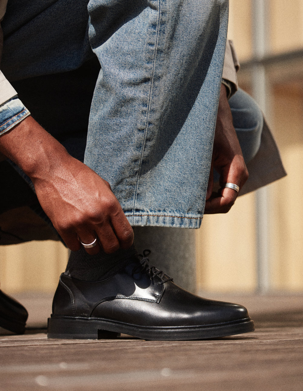 Derbies Edgar - Black leather