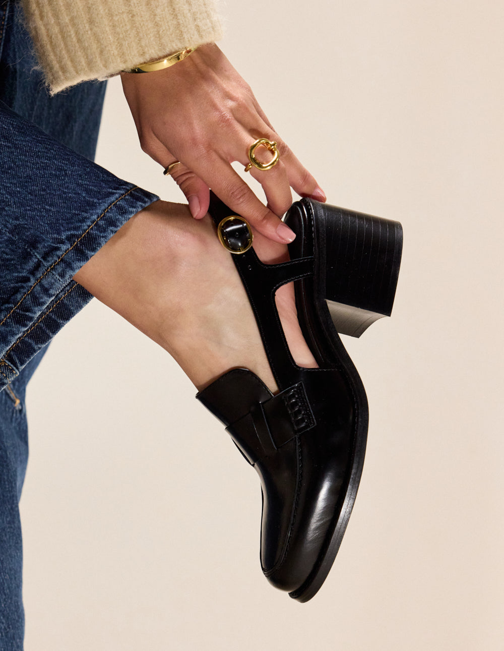 Escarpins Elyra - Cuir box noir