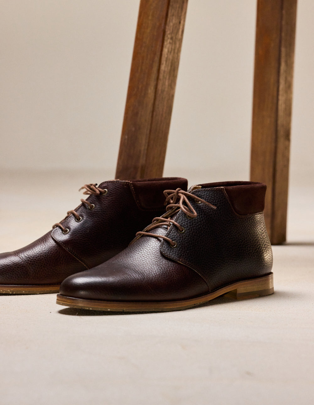 Boots Gaultier - Brown grained pull up