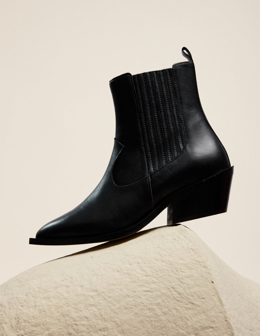 Bottines à talons Georgia - Cuir noir