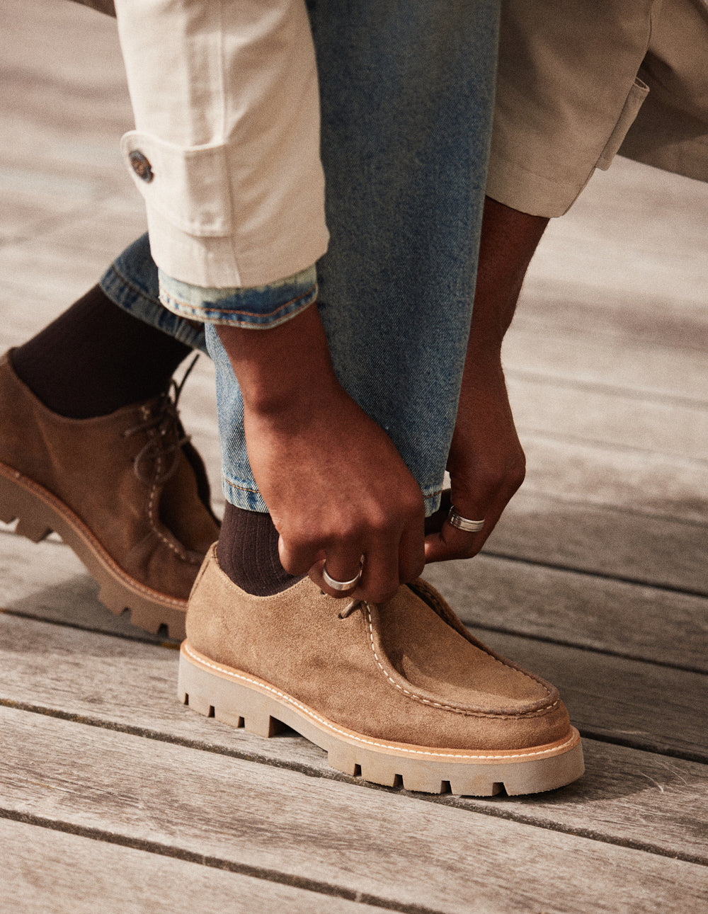 Gontran derbies - Taupe oiled suede