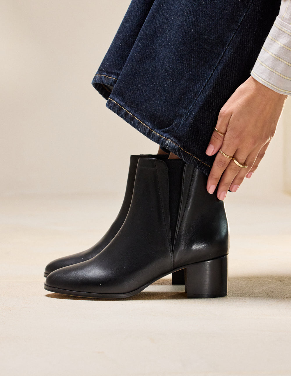 Jeanne M Heeled ankle boots - Black leather