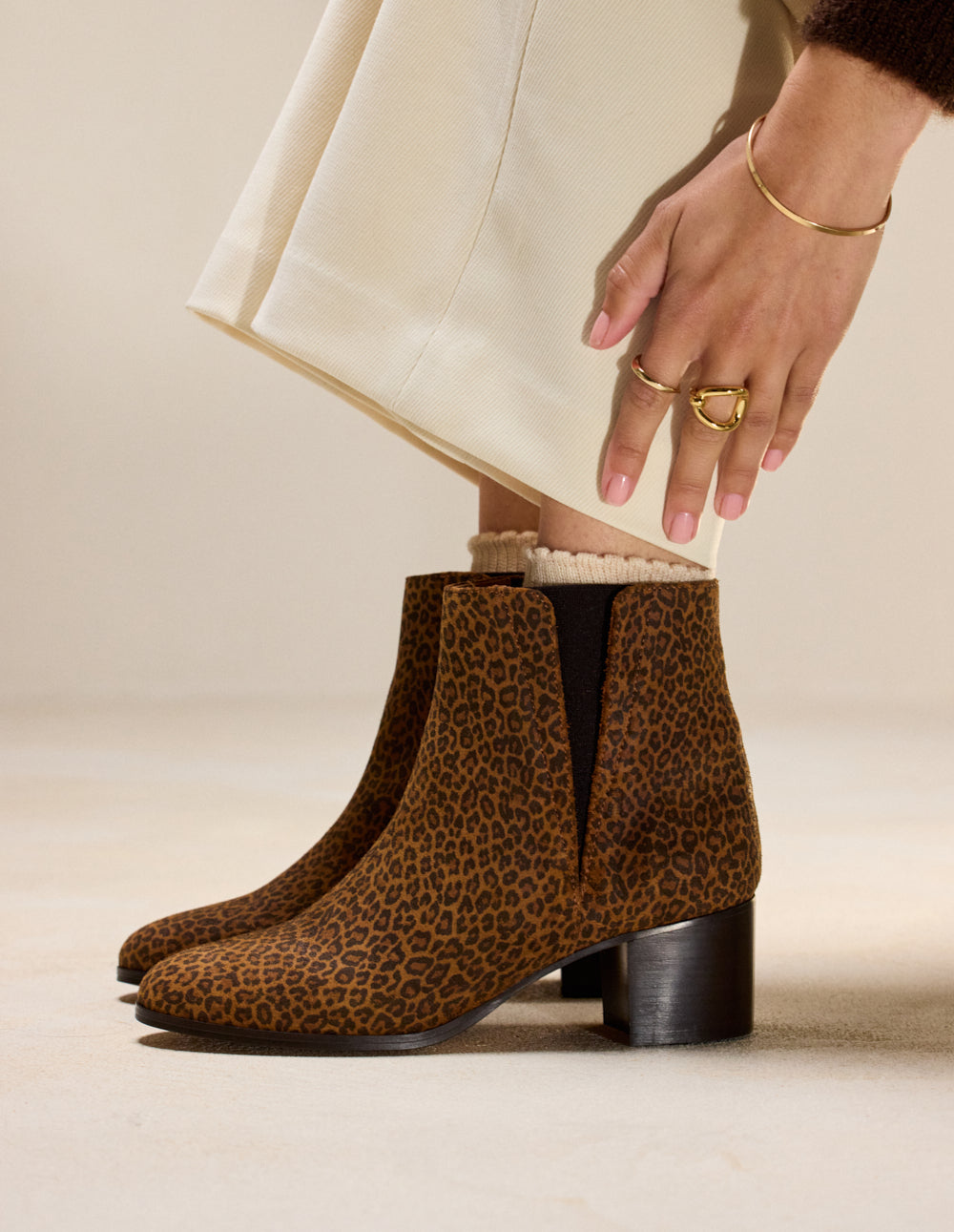 Bottines à talons Jeanne M - Suède léopard