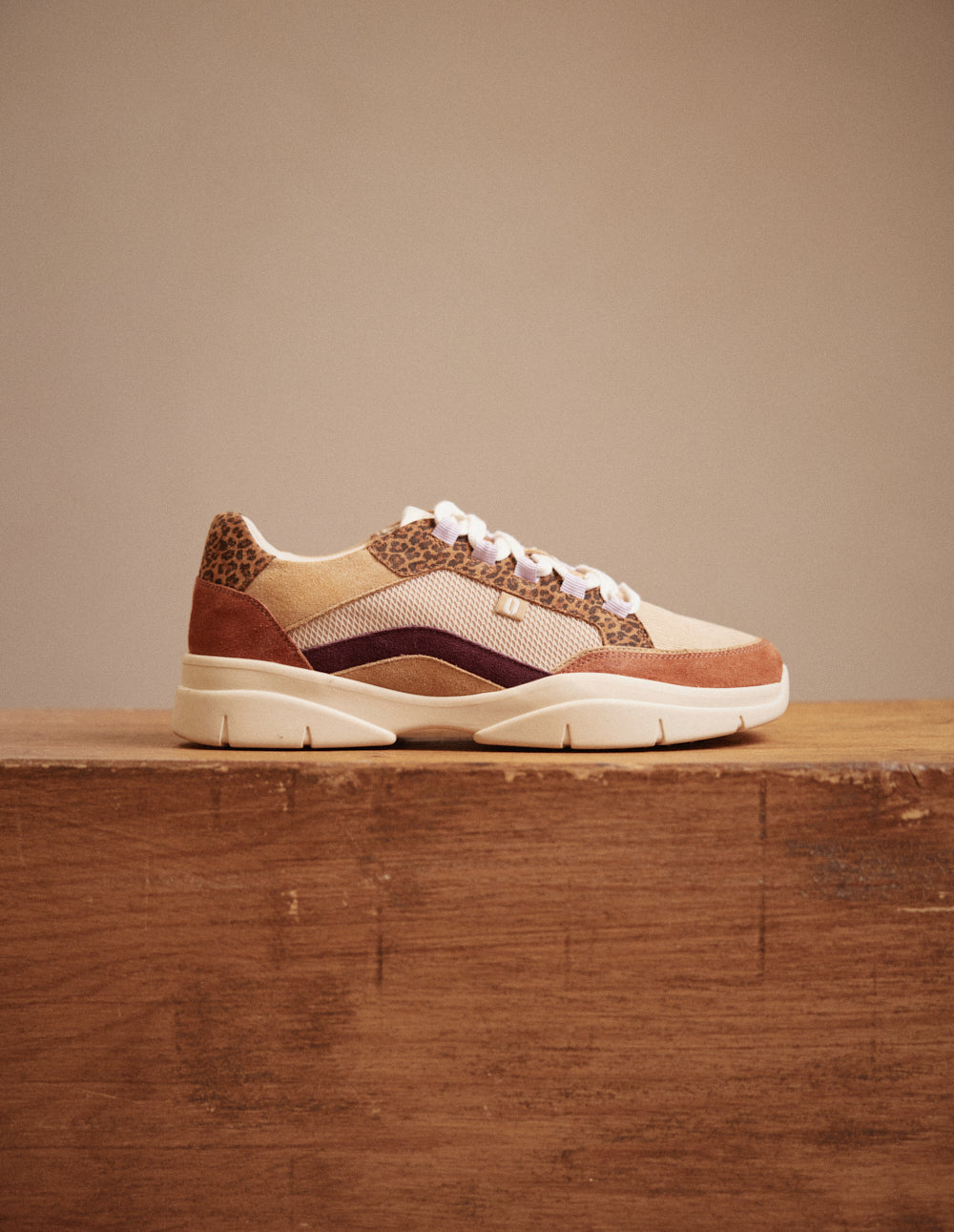 Baskets basses Laura - Brique beige léopard