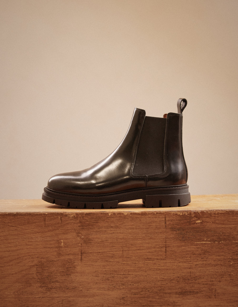 Bottines Liam - Cuir box noir