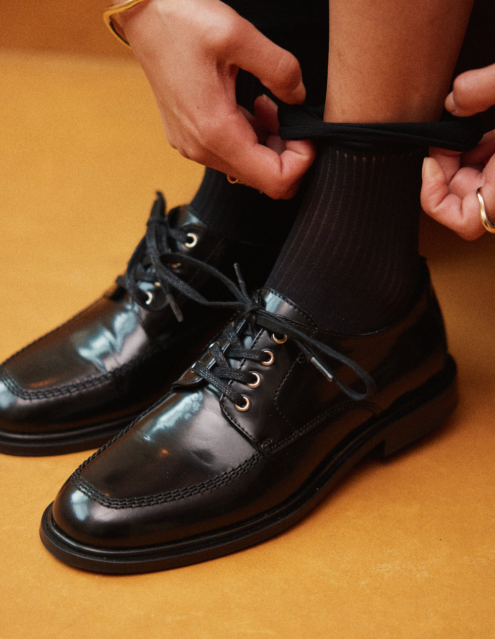 Derbies Luvi - Cuir box noir