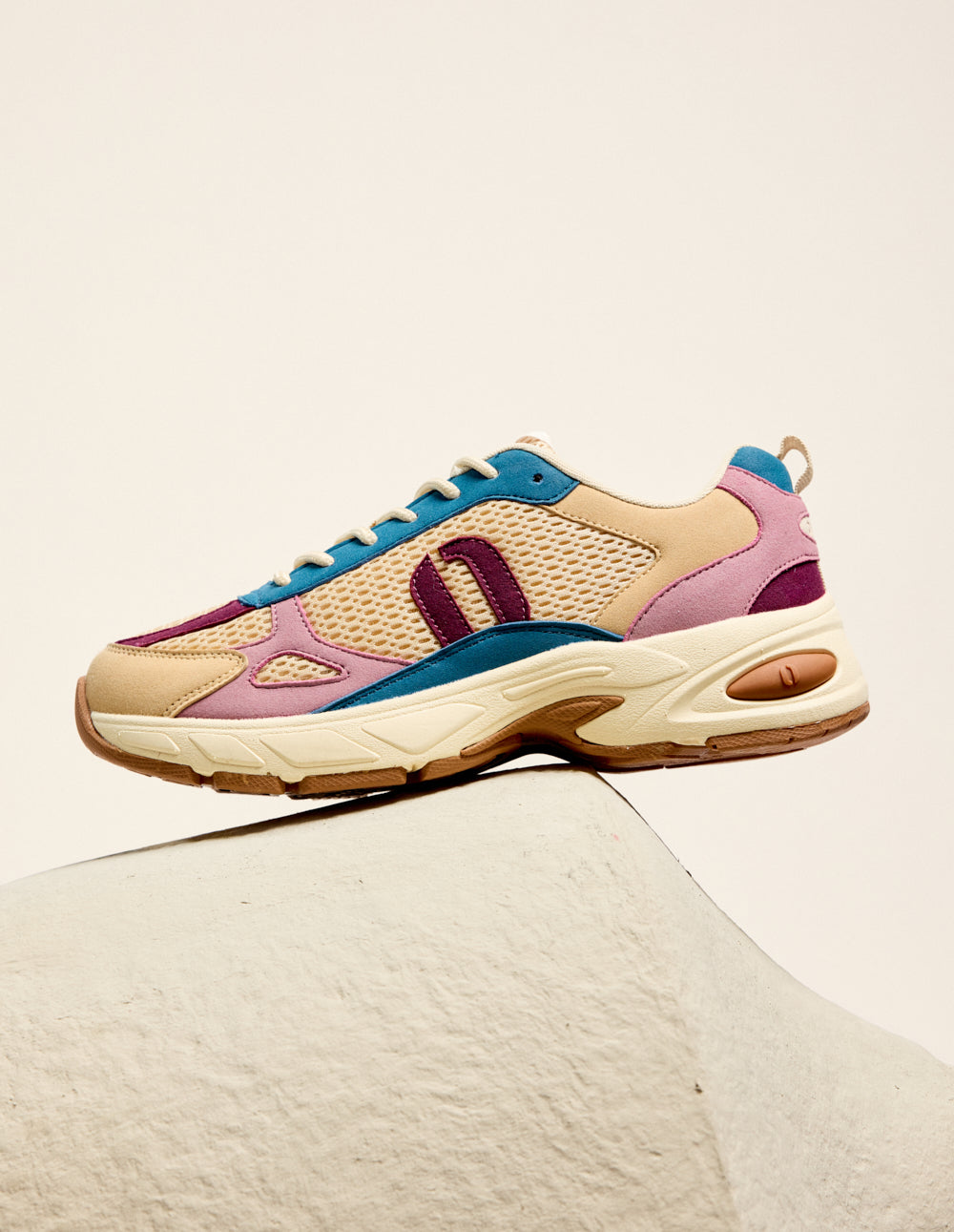 Maé low-top trainers - Beige ecru plum