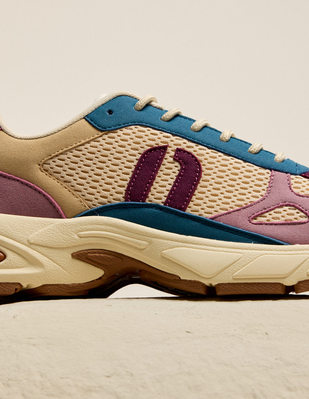 Maé low-top trainers - Beige ecru plum