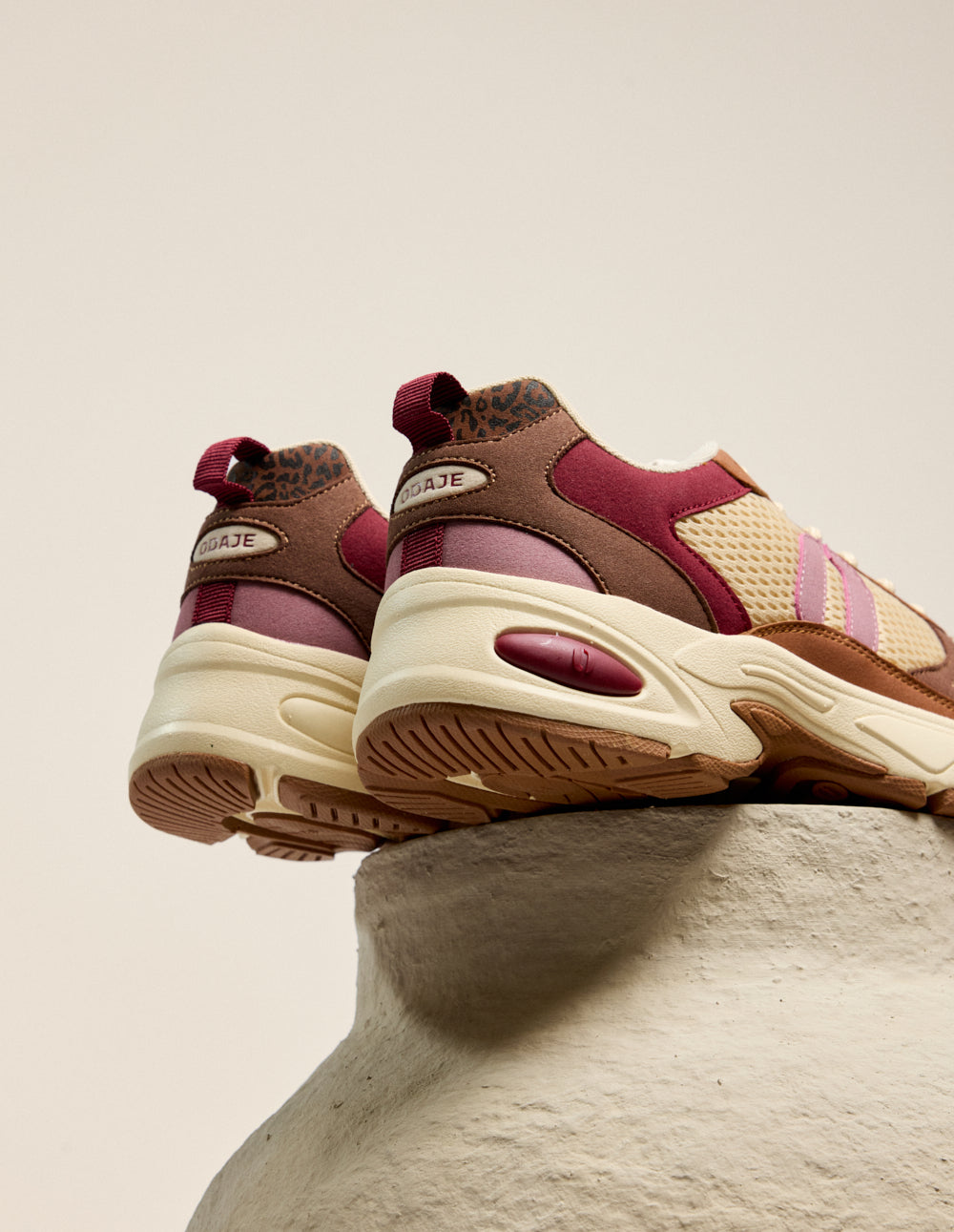 Baskets basses Maé - Bordeaux beige rose