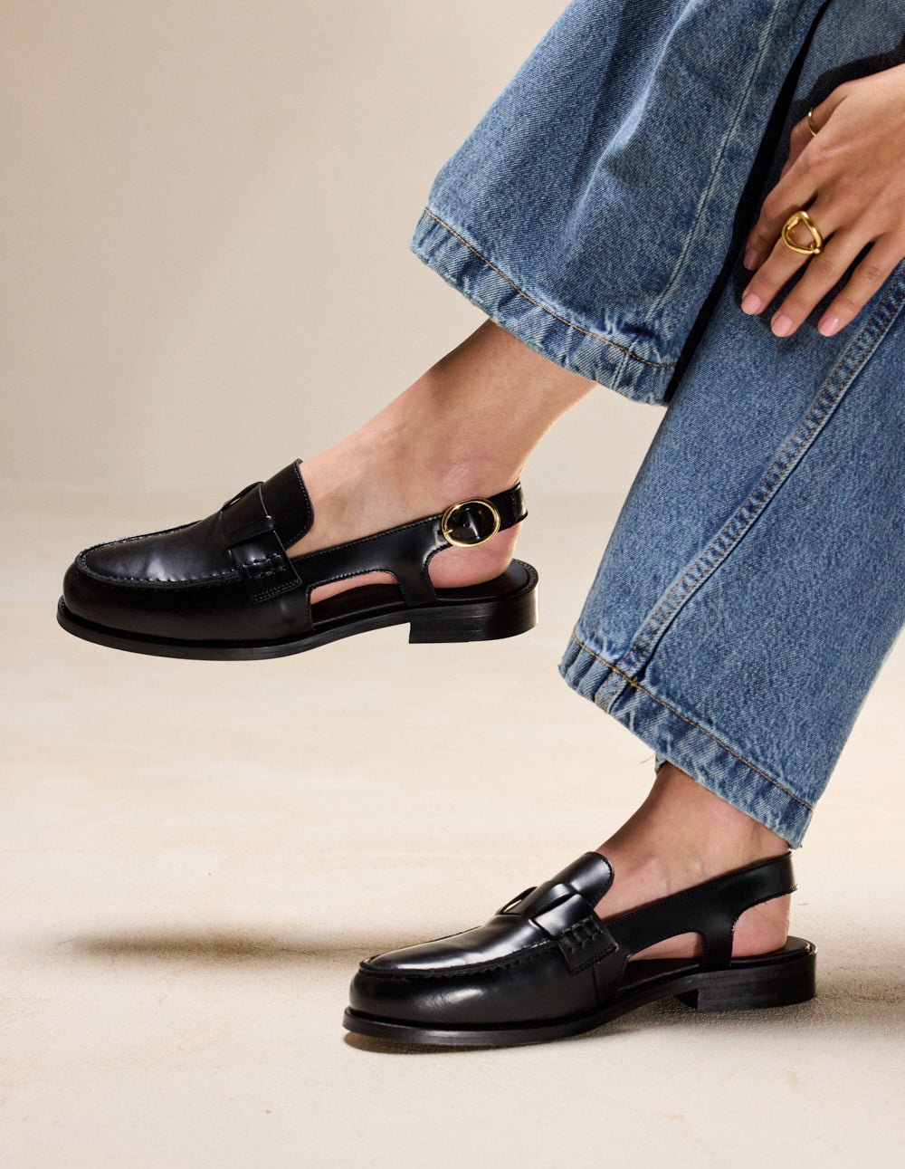 Mocassins Mangsa - Cuir box noir