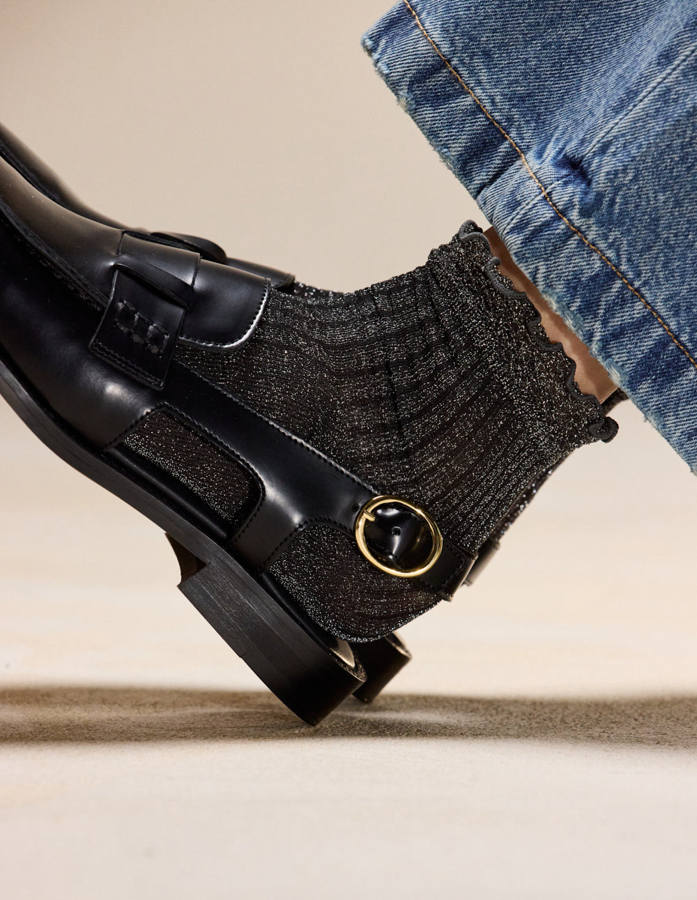 Pack de 3 Chaussettes - Fantaisie froufrou paillettes lilas noir violet