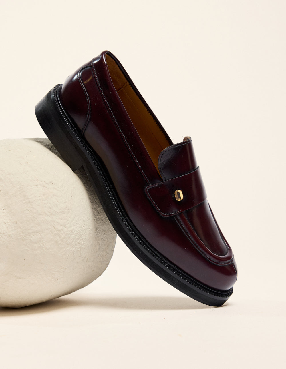 Mocassins Marjorie - Cuir box bordeaux